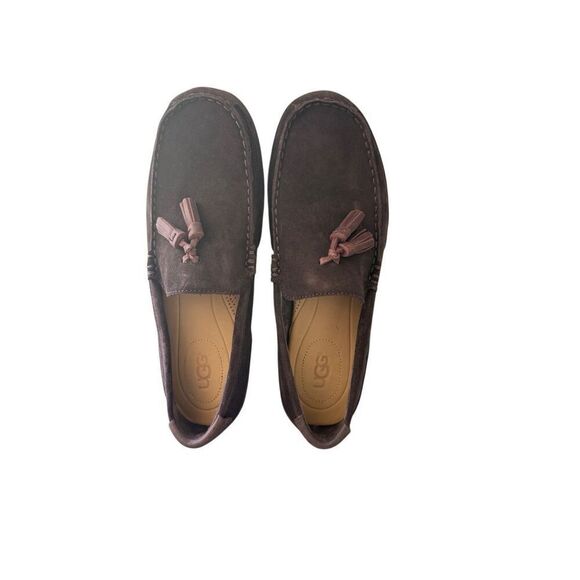 UGG men’s Chocolate Brown Leather Suede Slip-On Tassel Loafers Shoes Size 11 main image 5